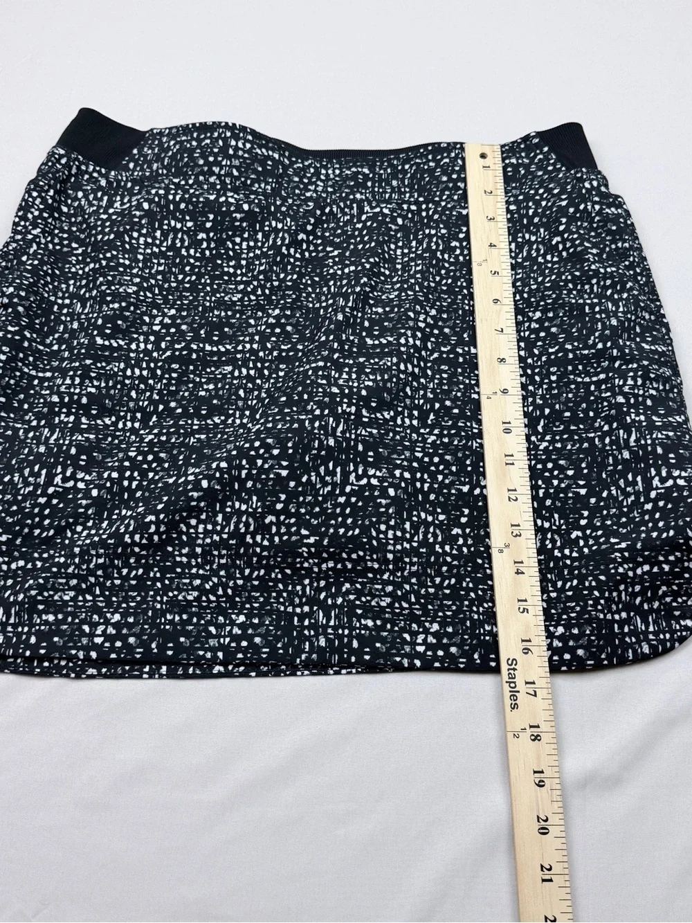 Women's Cypress Club Black & White Printed Skort with Elastic Waist